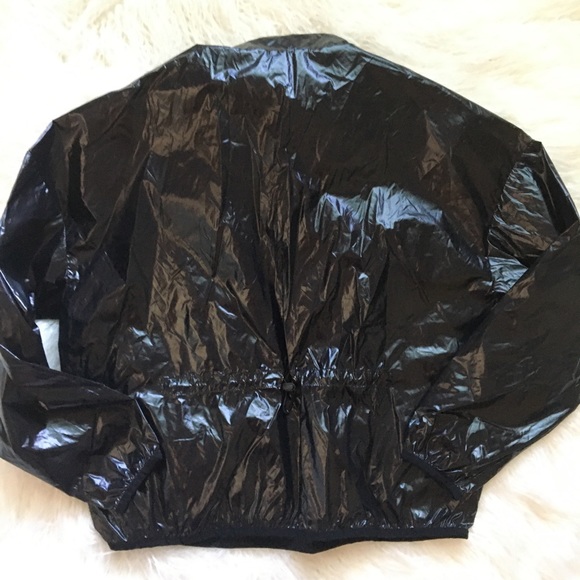 JoyLab | Black Metallic Windbreaker Poncho - Picture 7 of 8